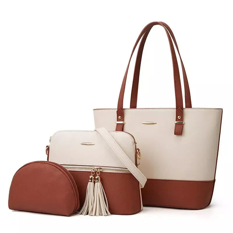 HIGH QUALITY 3 IN 1 SET CROSSBODY BAG POPULAR PU LEATHER LADIES TOTE BAGS 2022 WOMEN SHOULDER HANDBAG SET
