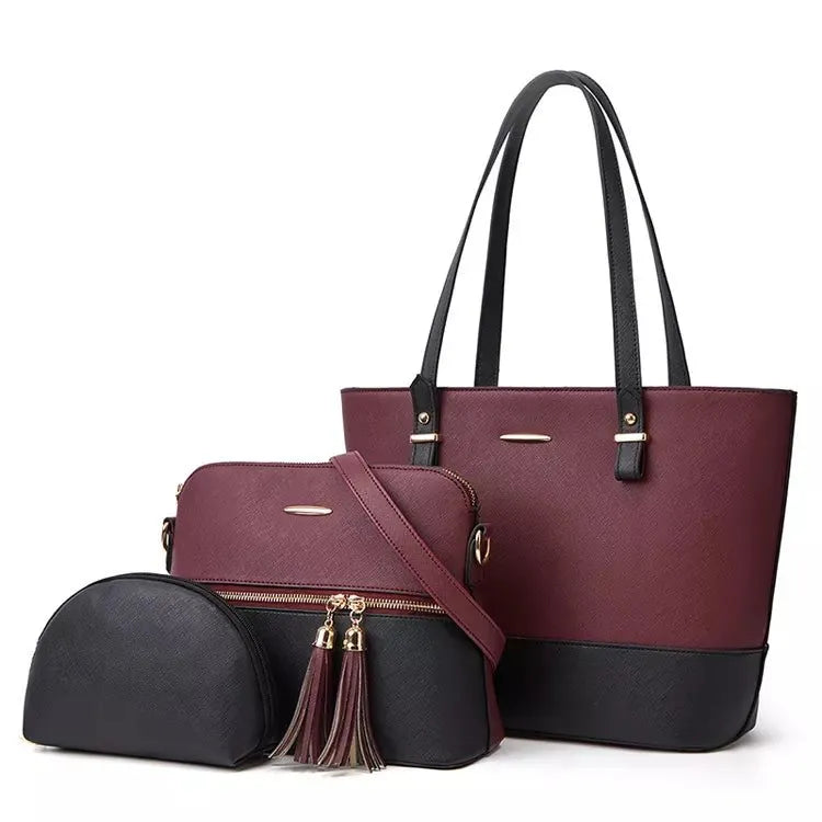HIGH QUALITY 3 IN 1 SET CROSSBODY BAG POPULAR PU LEATHER LADIES TOTE BAGS 2022 WOMEN SHOULDER HANDBAG SET